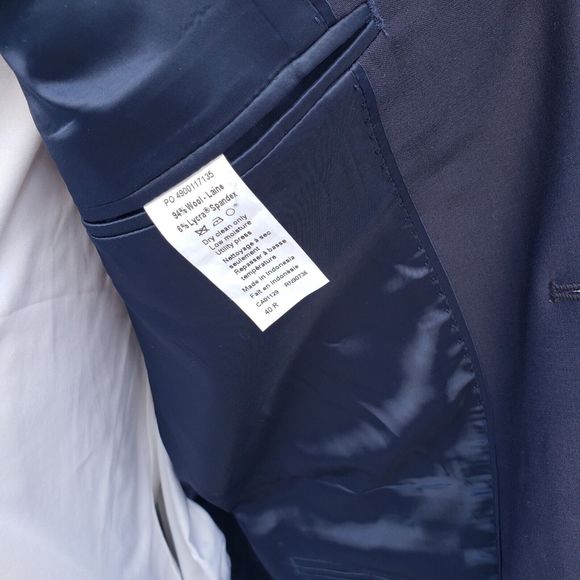 Calvin Klein Slim Fit Infinite Stretch Suit Jacket 40R Navy Blue JACKET ONLY NEW - Picture 7 of 8